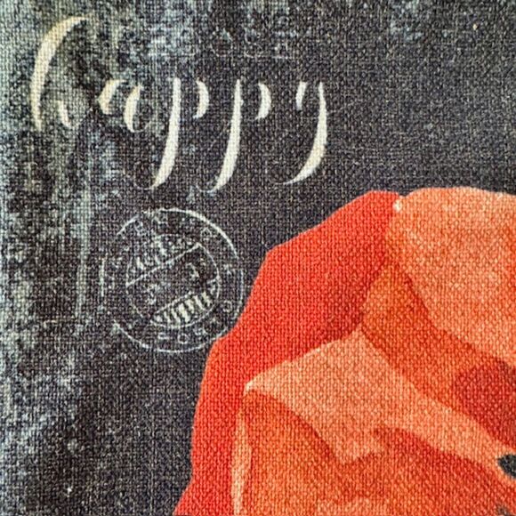 Tapestry Poppy Flower Throw Pillow Cover 17.5X17.5 Square w/Zipper Floral Love - Picture 2 of 12